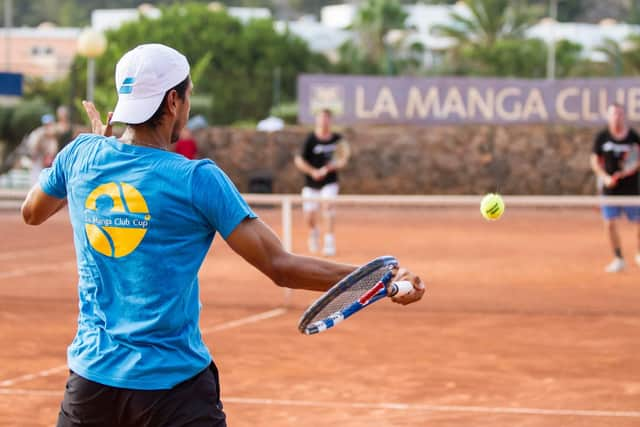 A tennis exhibition was held during the staycation.