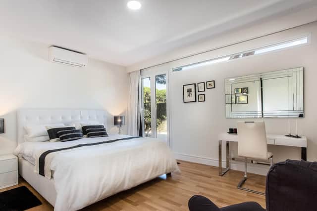 A bedroom at the villa.