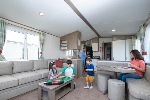 Inside a Wolds caravan, new to the site for 2019.