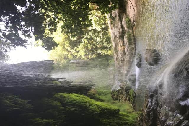 The remarkable blues and green at the Kersunlu Waterfall and Nature Park.