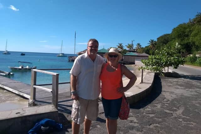 Outside Basils Bar, the famous Mustique haunt of Princess Margaret.