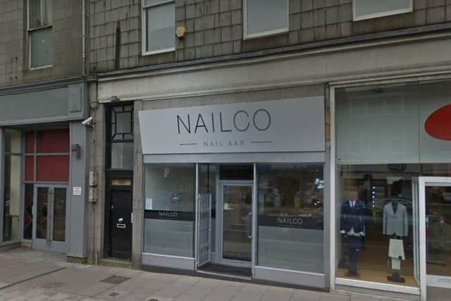 The incident happened around the back of the Nailco nail bar in Aberdeen (Photo: Google Maps)