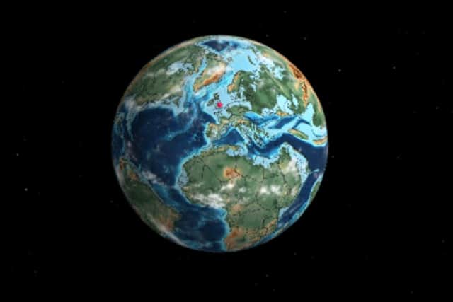 The map gives users the ability to virtually travel back in time with use of pre-set time increments. 