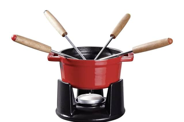 Staub Mini Fondue Set in Cherry, £78