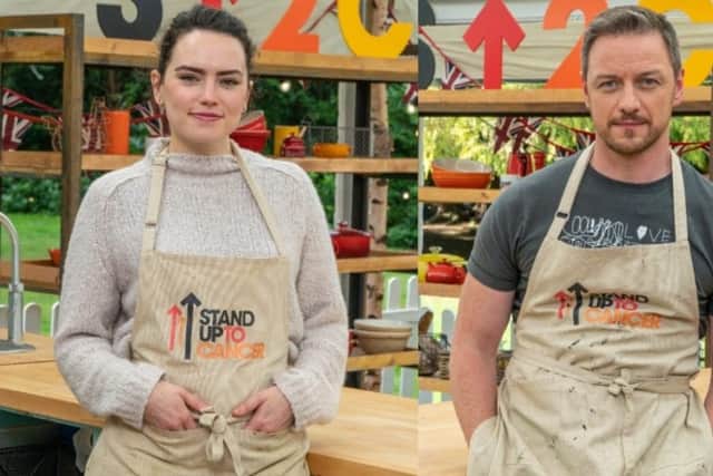 Daisy Ridley and James McAvoy both star in this year's celebrity Bake Off (Getty Images)