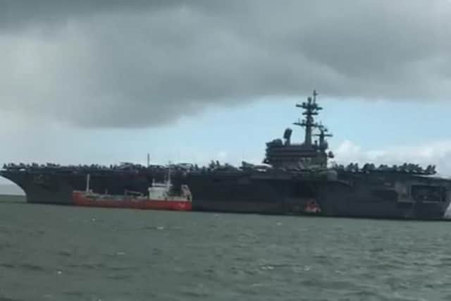 USS George HW Bush off Stokes Bay