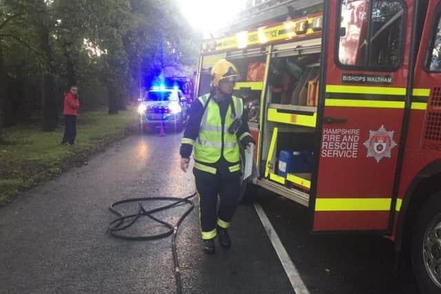Emergency services are at the scene of a serious collision on the B2177 (Picture via Hants Road Policing)