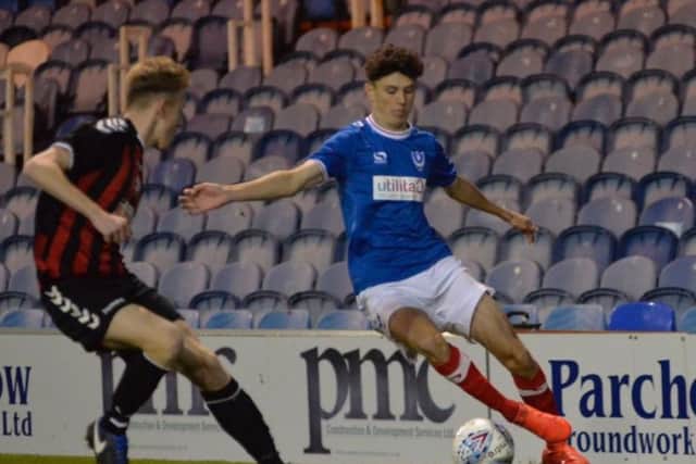 Leon Maloney in action against Lewes. Picture: Colin Farmery