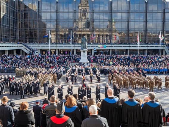 Portsmouth's Guildhall Square was packed for the service