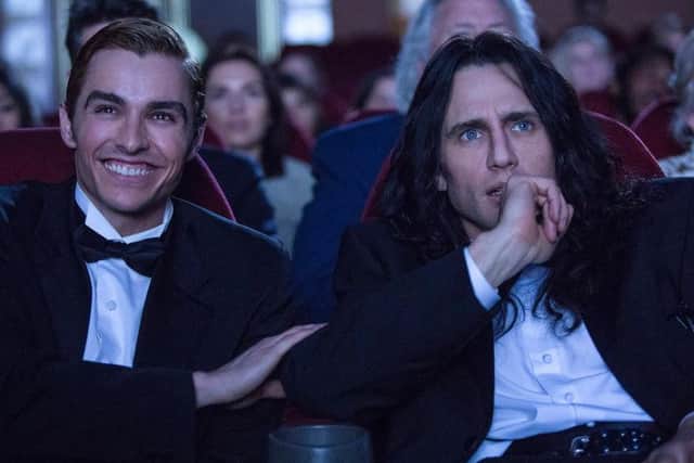 Dave Franco as Greg Sestero and James Franco as Tommy Wiseau in The Disaster Artist.