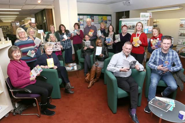 Authors gather at Portsmouth Library for the launch of Portsmouth BookFest 2018