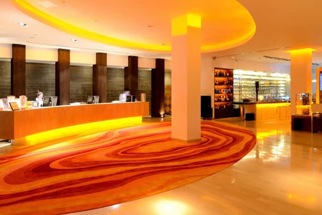 One of the hotel rooms at the D2 Hotel.