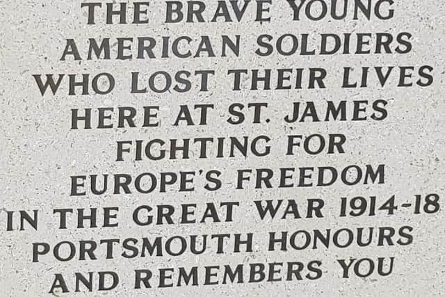 The memorial plaque to the lost American soldiers. Picture: Robert James