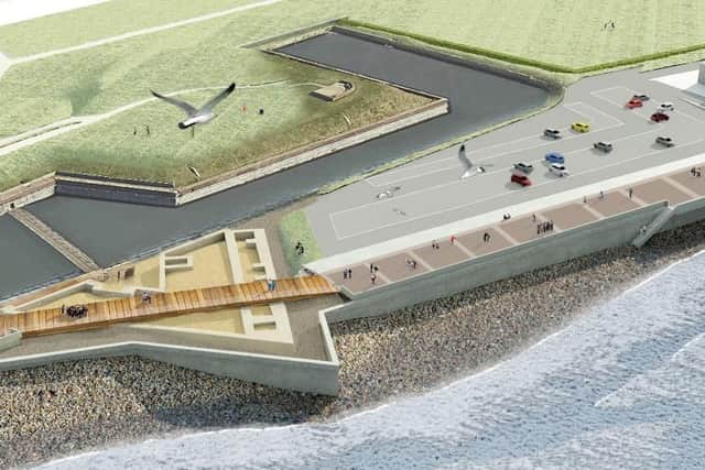 A computer-generated image showing potential plans for the new sea defences. Picture: Portsmouth City Council