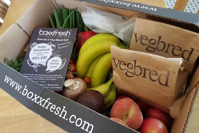 A large box from Boxxfresh, a vegetable delivery service in Titchfield
