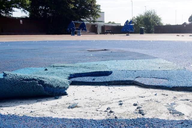 Hilsea Lido splash pool damage. Picture: Habibur Rahman