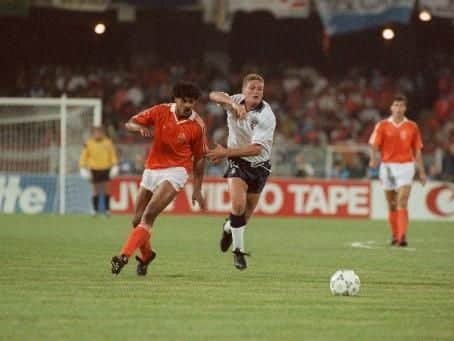 Paul Gascoigne during Italia 90. Picture: Ross Kinnaird