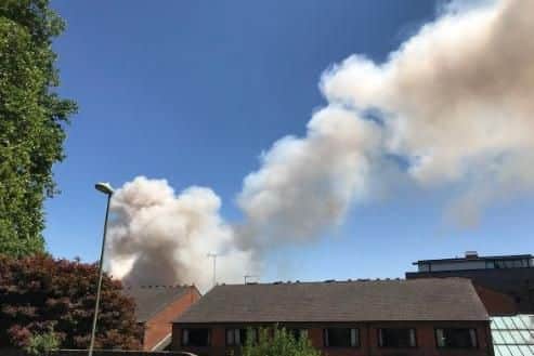 The fire is in a field. Picture: @NickG_UK/ Twitter