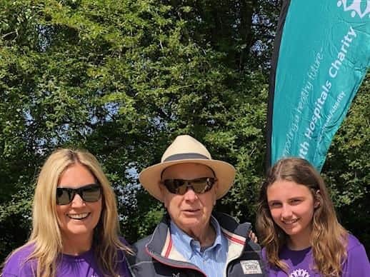 Hannah and her daughter Ella Goodacre with father-in-law/grandfather Barry Goodacre at the Ward Walk in May