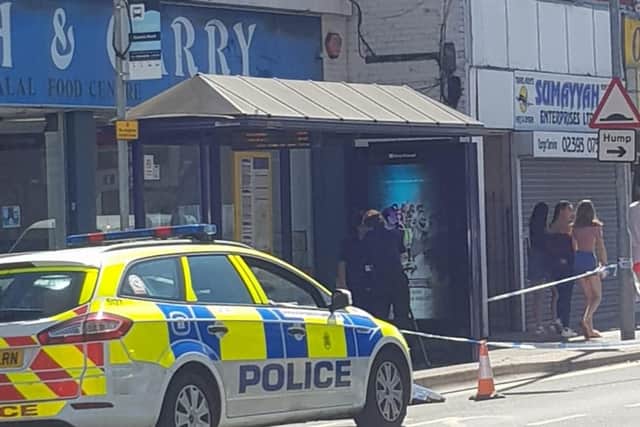 A police cordon was put up on Kingston Road yesterday following the incident. Picture: Habibur Rahman