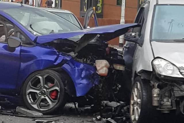 Debris left after the crash. Picture: Sam Parkes