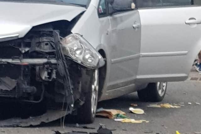 Debris left after the crash. Picture: Sam Parkes