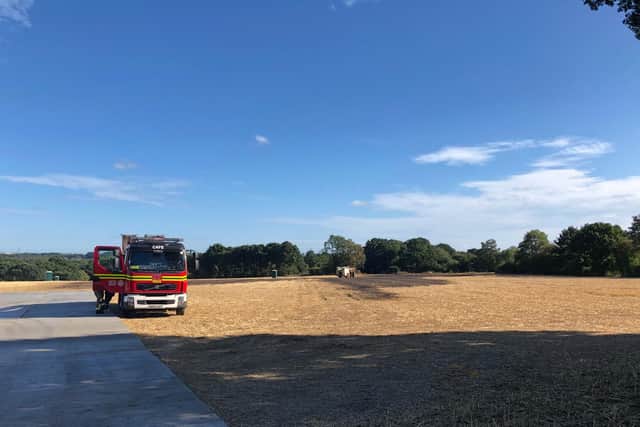The fire was on the same field the Wickham Festival is held