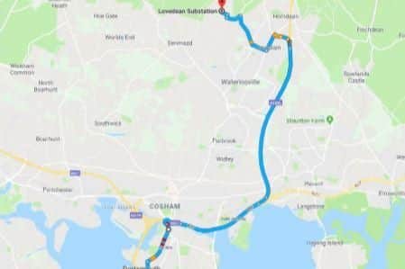 This is the route the abnormal lorry is taken