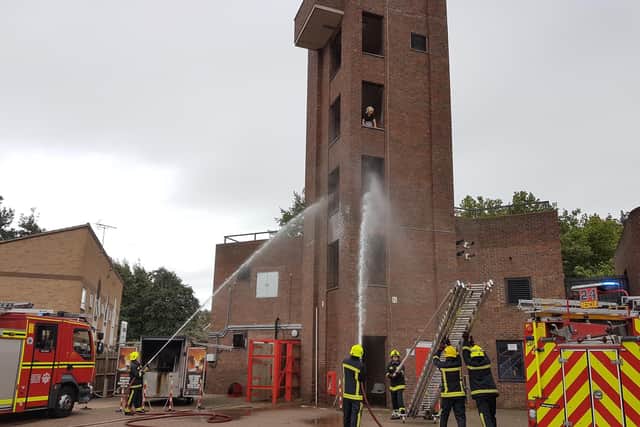 Southsea Fire Station did a damsel in distress demonstration at a previous open day