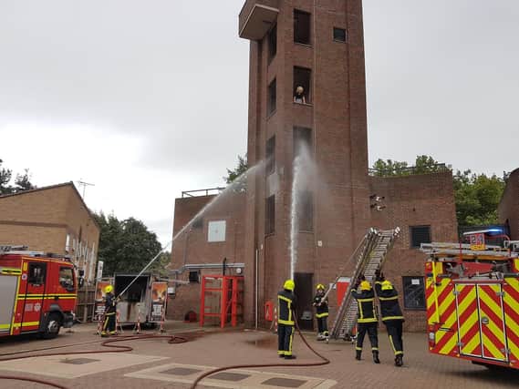 Southsea Fire Station did a damsel in distress demonstration at a previous open day