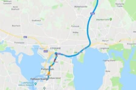 This is the route the abnormal load will take