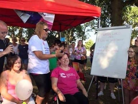 Claire Garrett, left and Caroline Newman, right had their heads shaved for charity at the event