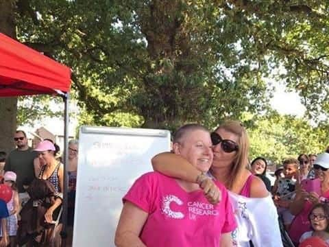 Lea Wood, organiser, praises Claire for having her head shaved