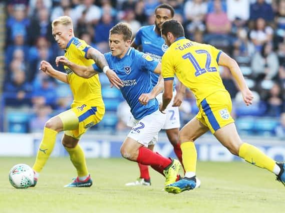 David Wheeler in action against AFC Wimbledon. Picture: Joe Pepler