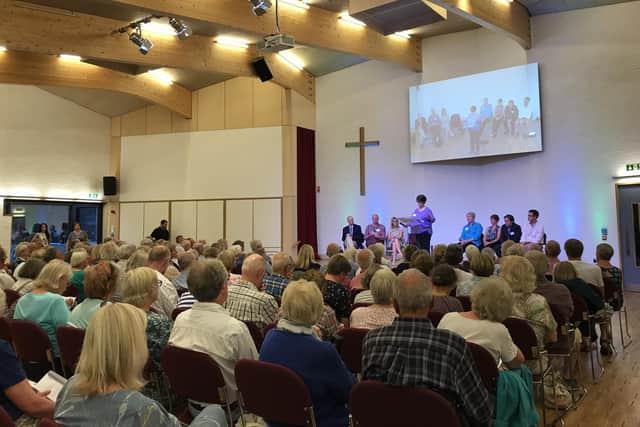 The packed Emsworth United meeting on Wednesday night