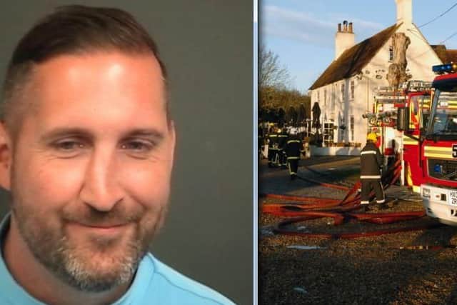 Richard Bowman (left) has been jailed for setting fire to The Granary pub