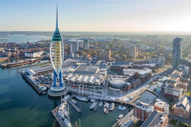 The envy of Southampton - The Spinnaker Tower at Gunwharf Quays.