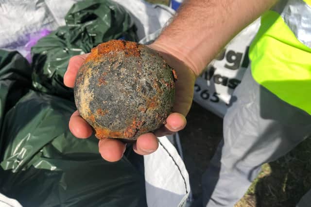 This Cannonball was found at Great Solent Beach Clean's Eastney event