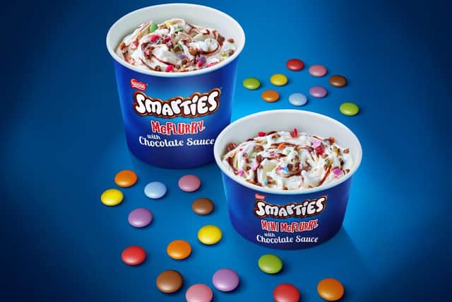 Smarties McFlurry is returning to McDonald's. Picture: Myles New/ McDonald's