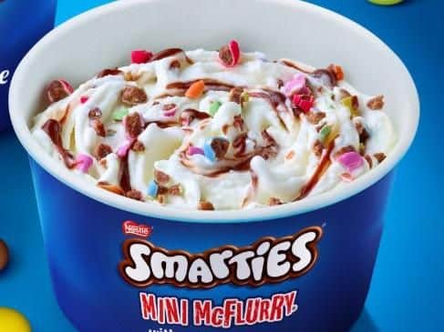 Mini Smarties McFlurry will also be available and will cost 89p. Picture: Myles New/ McDonald's