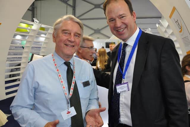 Farnborough Aerospace Consortium CEO David Barnes with Jesse Norman MP, Under Secretary of State for Transport  one of the many influencers that were lobbied by the FAC on behalf of its members