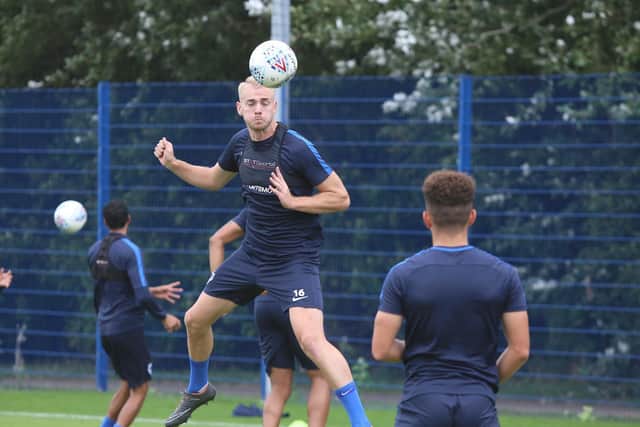 Jack Whatmough took part in Pompey training on Thursday. Picture: Habibur Rahman