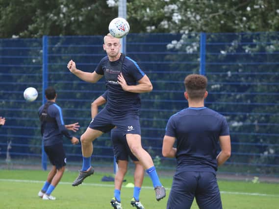 Jack Whatmough took part in Pompey training on Thursday. Picture: Habibur Rahman