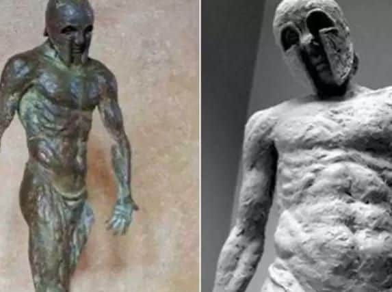The ancient Greek bronze statue which has been stolen. Photograph: Sussex Police