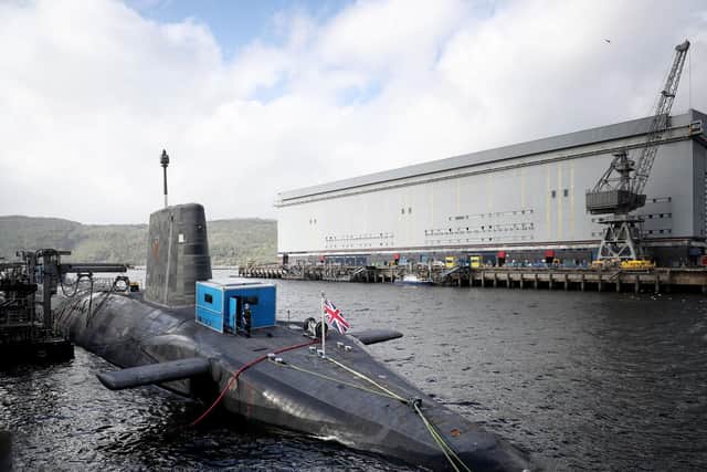The Vanguard-class nuclear deterrent submarine HMS Vengeance at HM Naval Base Clyde, Faslane, the infrastructure for supporting the Royal Navy's fleet of nuclear submarines is no longer 'fit for purpose', MPs have warned. Photo: Press Association
