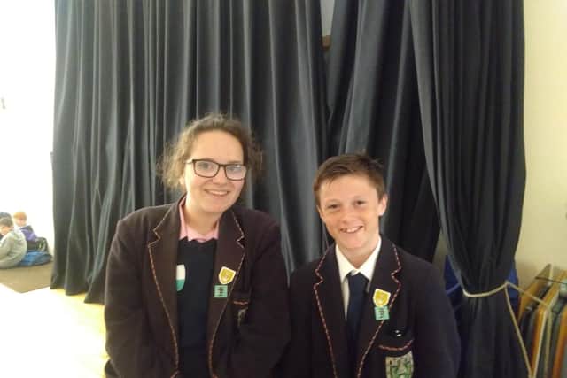 Mayville High School pupils Julia Cowlard, 15, and Oliver Terry, 12.