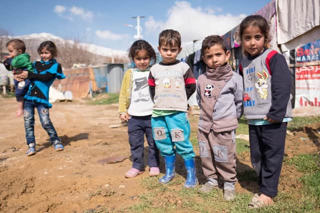 Syrian refugees at the Qab Elias Informal Settlement in the Bekaa Valley in eastern Lebanon