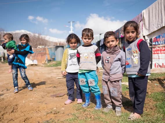 Syrian refugees at the Qab Elias Informal Settlement in the Bekaa Valley in eastern Lebanon