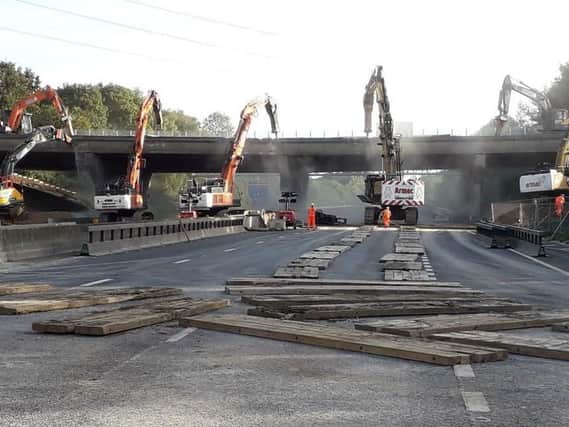 Work is being carried out on the Romsey Road bridge this weekend. Picture: Highways England/Twitter