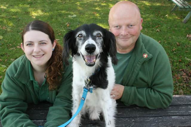 Left to right, Jazmine Green, Jazmine's dog Zak, Neil Thompson-Burton. Picture: EHDC
